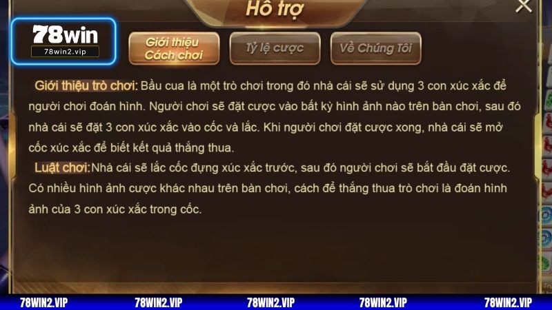 Chi tiết cách chơi bầu cua online dành cho hội viên 78WIN